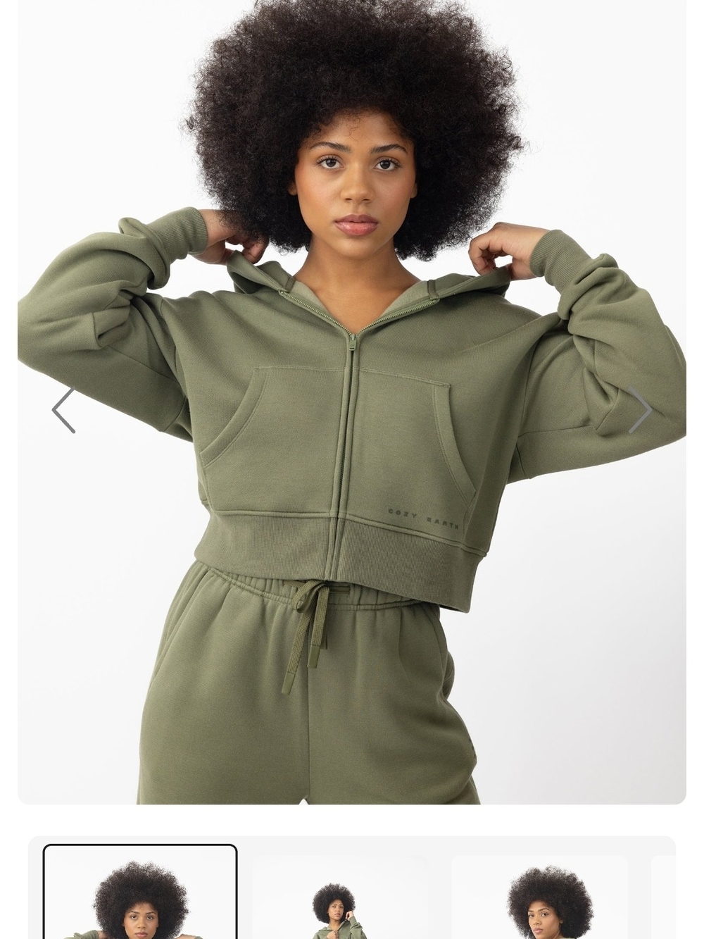 Cozy Earth Cropped Zip Hoodie